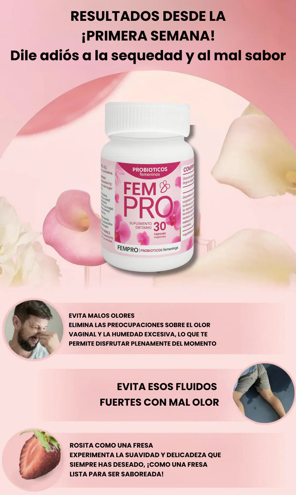 ¡No más picazón, mal olor o flujo anormal! FemPro Probiótico Vaginal Masticable