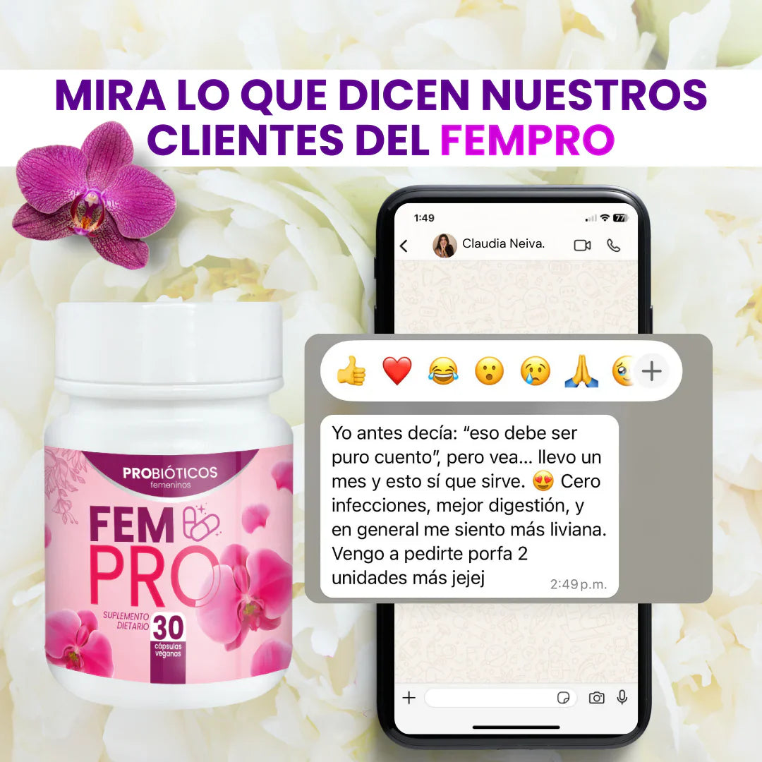 ¡No más picazón, mal olor o flujo anormal! FemPro Probiótico Vaginal Masticable